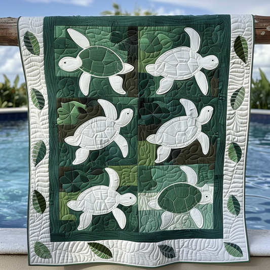Turtle Patchwork Quilted Blanket - Throw (55" x 60")