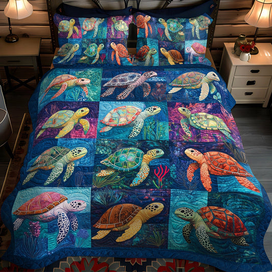 Turtle Bay Harmony 3-Piece Quilted Bedding Set - Single (59" x 70")