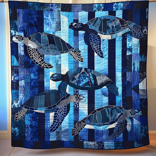 Turtle Dreamscape Quilted Blanket - Throw (55" x 60")