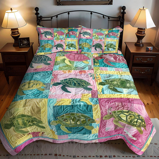 Turtle Reef 3-Piece Quilted Bedding Set - Single (59" x 70")