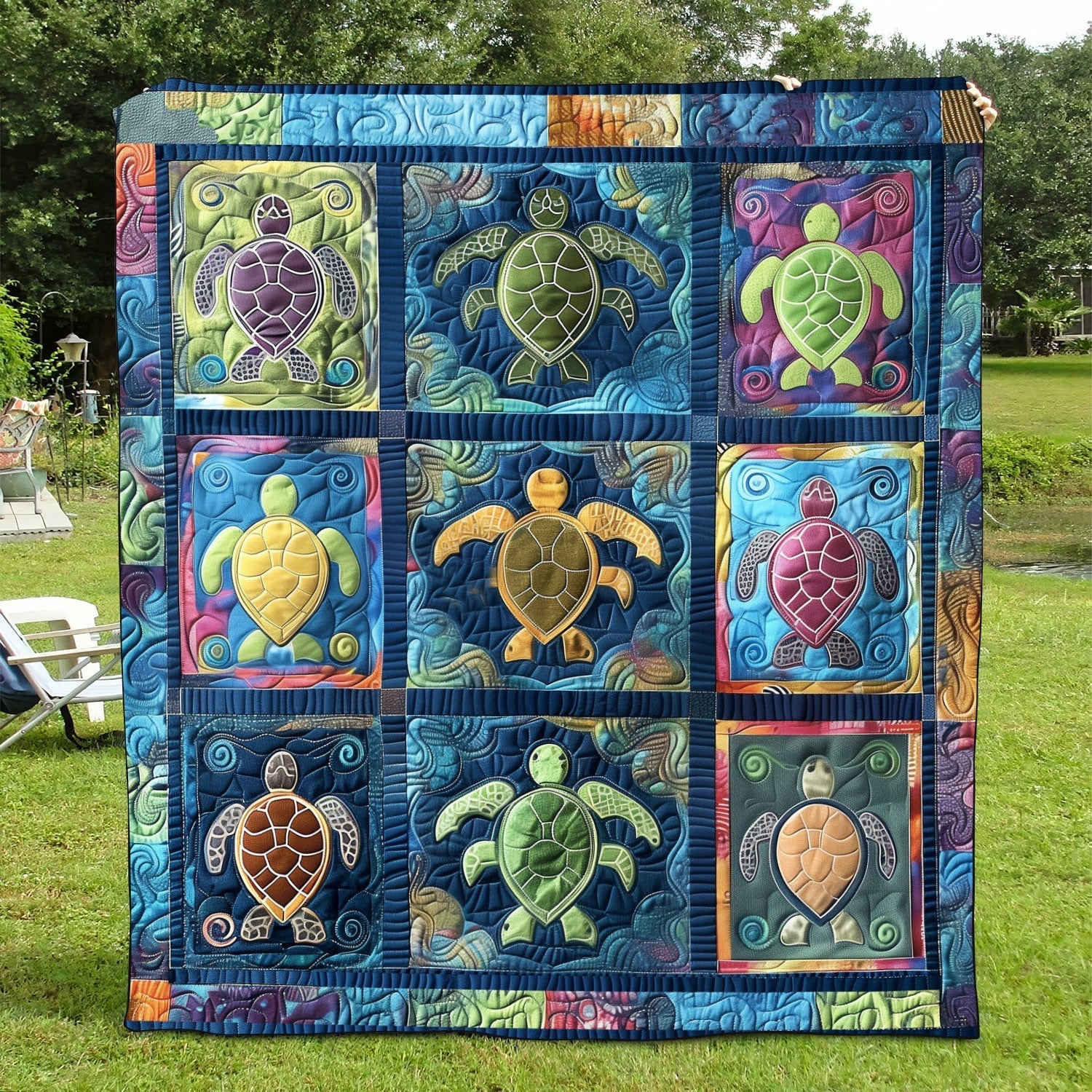 Throw (55'' x 60'') /Turtle Serenity Quilted Blanket