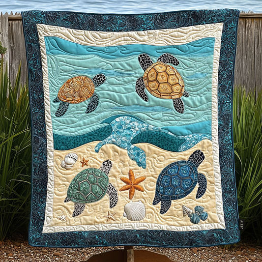 Turtle Tide Quilted Blanket - Throw (55" x 60")