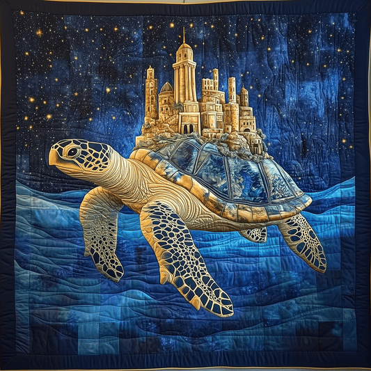 Turtle Tranquility Quilted Blanket - Throw (55" x 60")