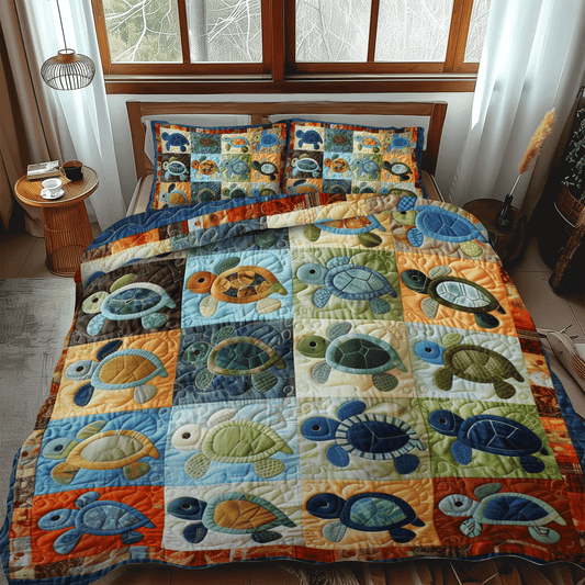 Turtley Cozy 3-Piece Quilted Bedding Set - Single (59" x 70")