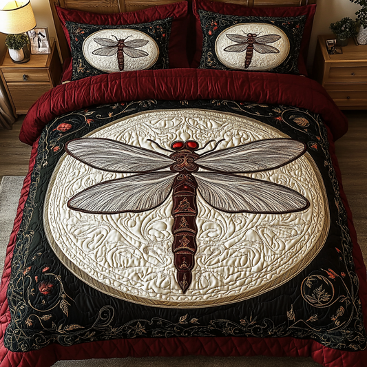 Twilight Flutter 3-Piece Quilted Bedding Set - Single (59" x 70")