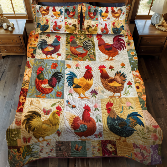 Vibrant Village 3-Piece Quilted Bedding Set - Single (59" x 70")