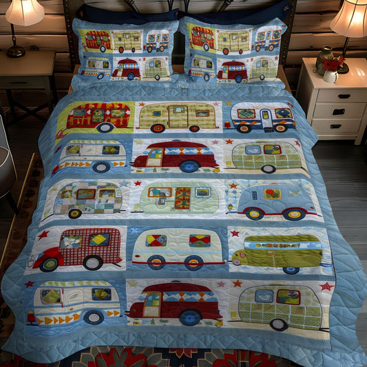 Vintage Camper Dreams 3-Piece Quilted Bedding Set - Single (59" x 70")