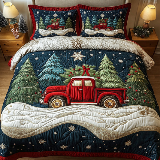 Vintage Cheer 3-Piece Quilted Bedding Set - Single (59" x 70")