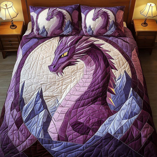 Violet Blaze 3-Piece Quilted Bedding Set - Single (59" x 70")