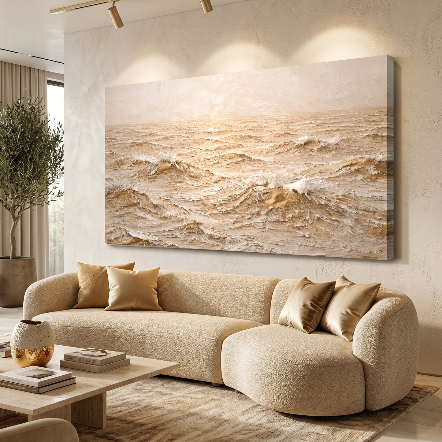 Warm Ocean - Cream and Soft Gold