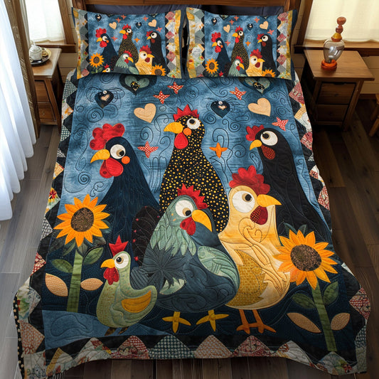 Whimsy Night Farm 3-Piece Quilted Bedding Set - Single (59" x 70")