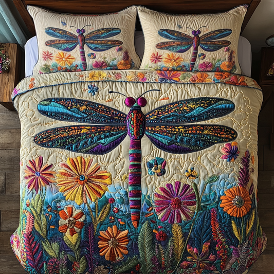Whispering Flight 3-Piece Quilted Bedding Set - Single (59" x 70")