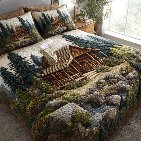 Whispering Timber Forest 3-Piece Quilted Bedding Set - Single (59" x 70")