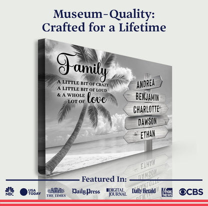 Family Whole Lot Of Love Grey Tropical Ocean Wall Sign