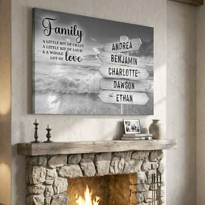 Family Whole Lot Of Love Grey Ocean Sunset Wall Sign