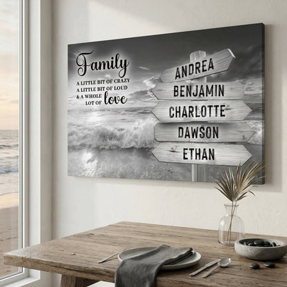 Family Whole Lot Of Love Grey Ocean Sunset Wall Sign