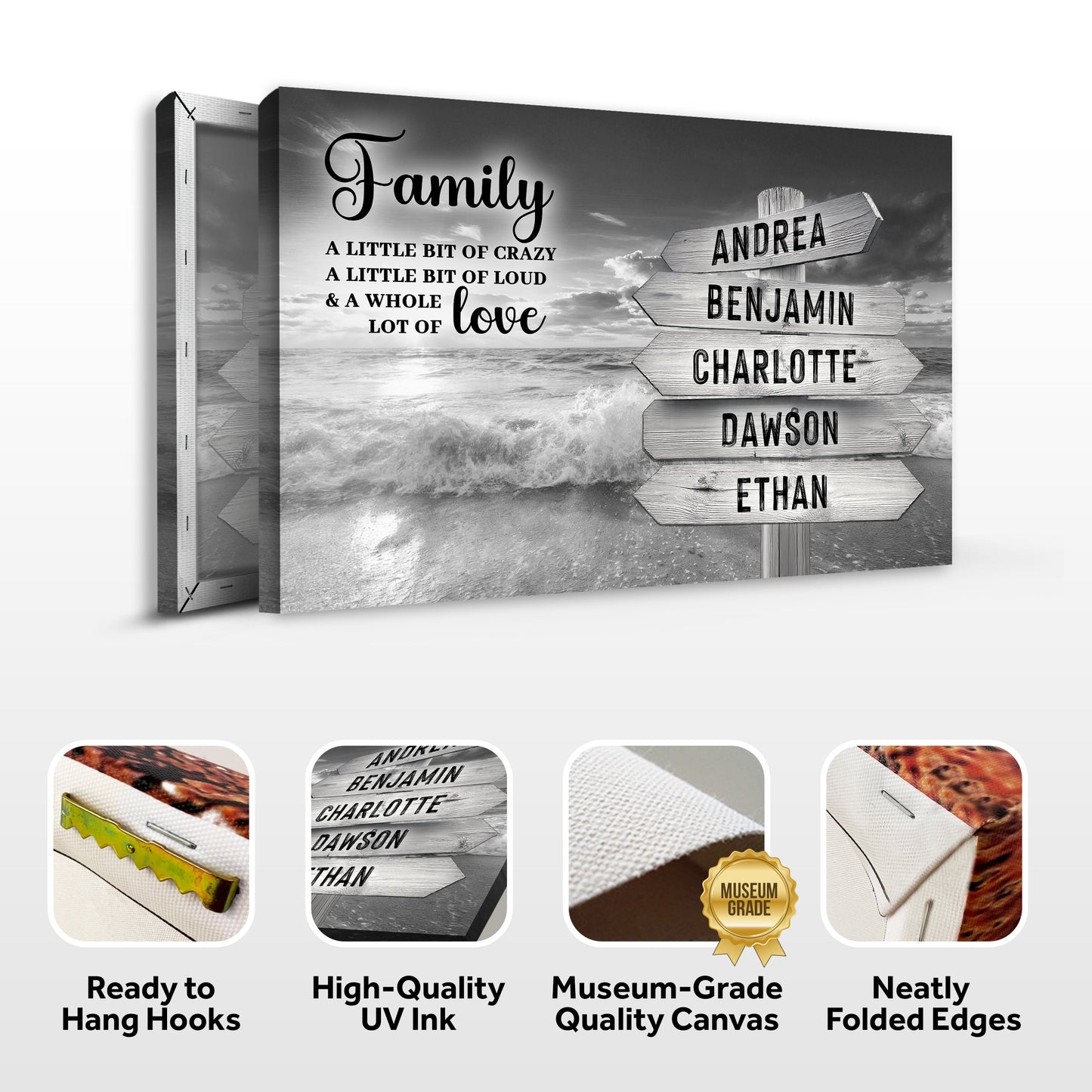Family Whole Lot Of Love Grey Ocean Sunset Wall Sign