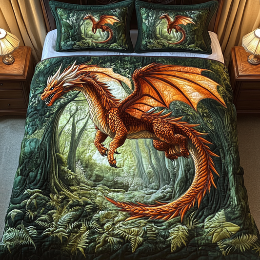Winged Majesty 3-Piece Quilted Bedding Set - Single (59" x 70")