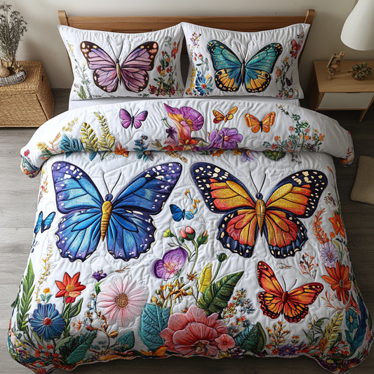 Winged Whispers 3-Piece Quilted Bedding Set - Single (59" x 70")