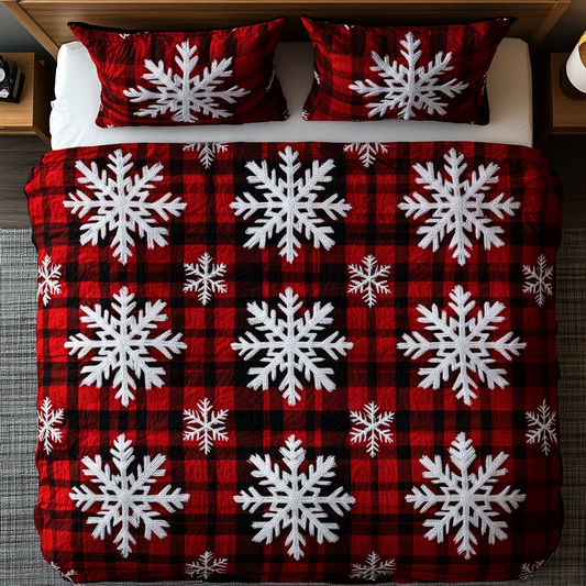 Winter Flannel 3-Piece Quilted Bedding Set - Single (59" x 70")