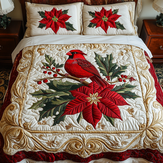 Winter Grace 3-Piece Quilted Bedding Set - Single (59" x 70")