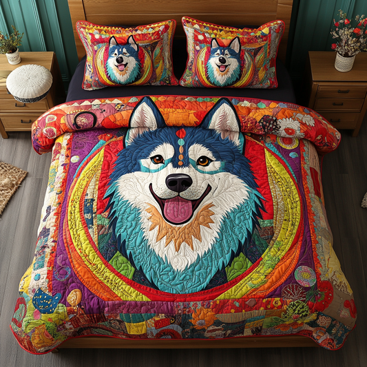 Winter Howl 3-Piece Quilted Bedding Set - Single (59" x 70")