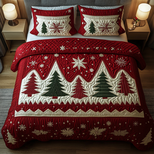 Winter Pines 3-Piece Quilted Bedding Set - Single (59" x 70")