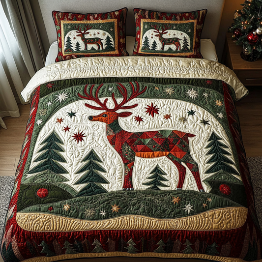 Winter Whimsy 3-Piece Quilted Bedding Set - Single (59" x 70")