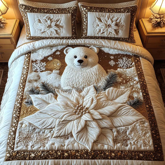 Winter White 3-Piece Quilted Bedding Set - Single (59" x 70")