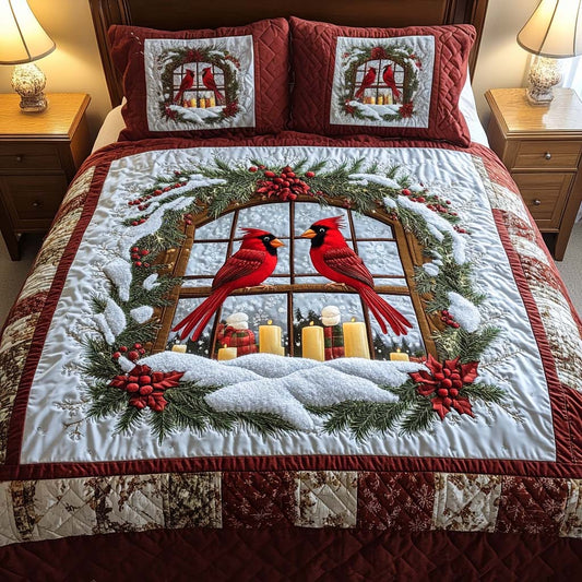 Winter Window 3-Piece Quilted Bedding Set - Single (59" x 70")