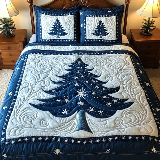 Winter Wonderland Tree 3-Piece Quilted Bedding Set - Single (59" x 70")