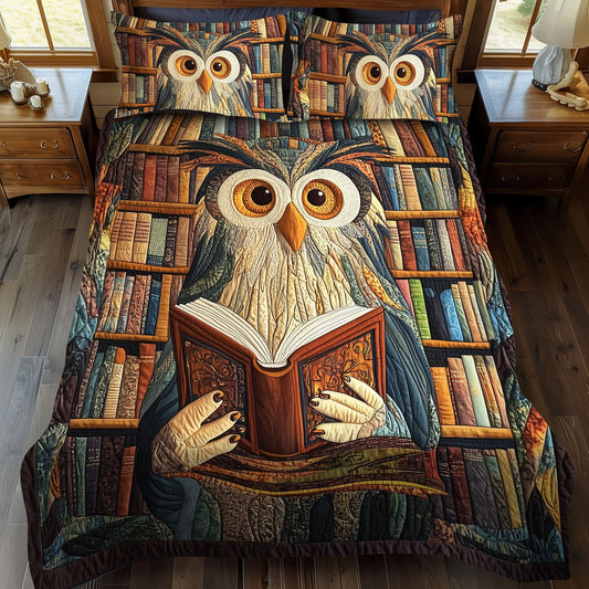 Wisdom in the Pages 3-Piece Quilted Bedding Set - Single (59" x 70")