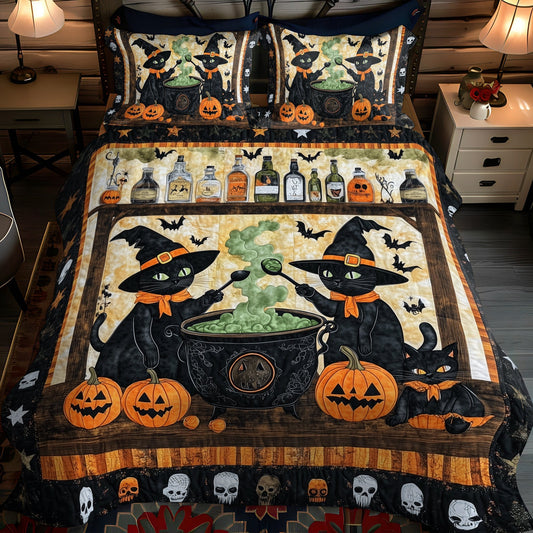 Witchy Paws 3-Piece Quilted Bedding Set - Single (59" x 70")