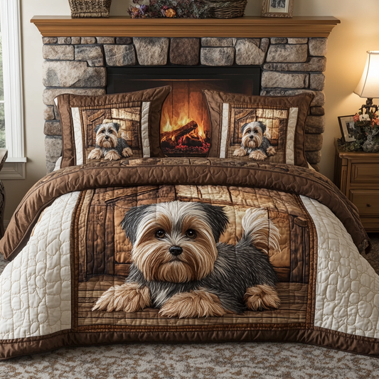 Yorkie Wonder 3-Piece Quilted Bedding Set - Single (59" x 70")