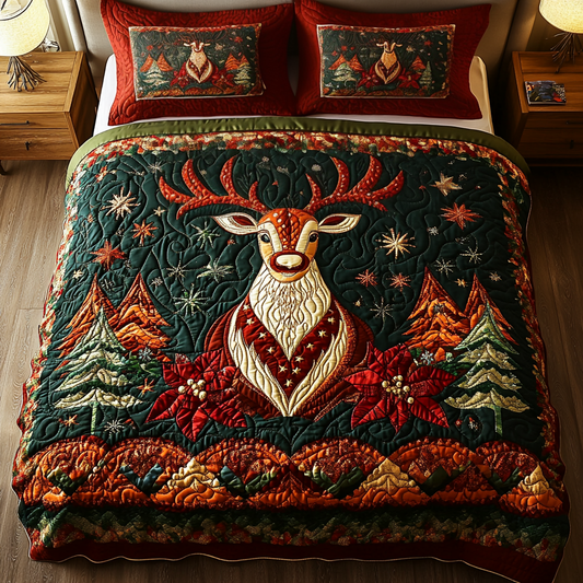 Yuletide Bliss 3-Piece Quilted Bedding Set - Single (59" x 70")