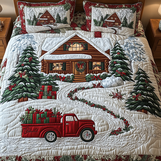 Yuletide Path 3-Piece Quilted Bedding Set - Single (59" x 70")