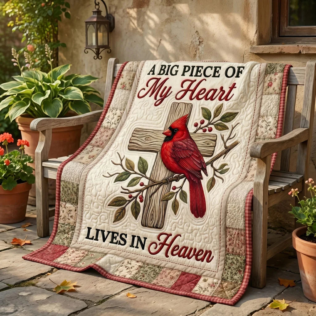 A Piece Of My Heart Lives In Heaven Quilt Blanket