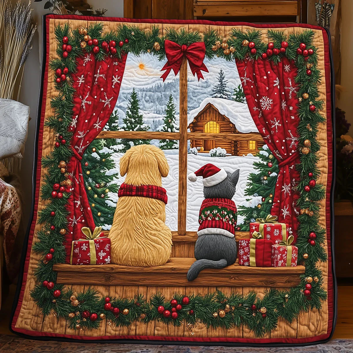 A Tail Of Christmas Quilt Blanket