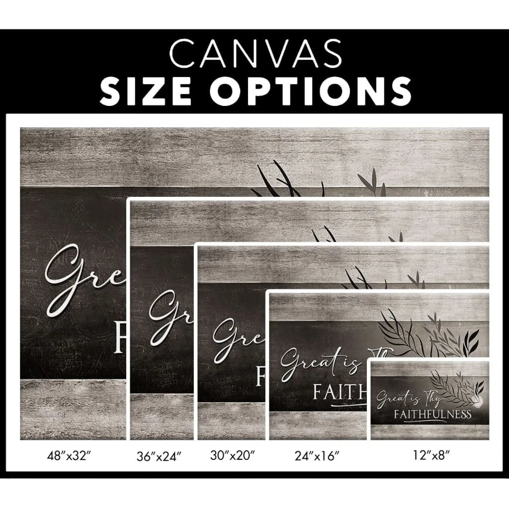 christian art great is thy faithfulness wall art canvas print christian wall decor (Landscape)