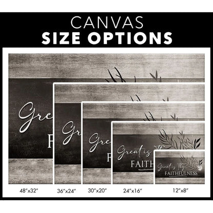 christian art great is thy faithfulness wall art canvas print christian wall decor (Landscape)