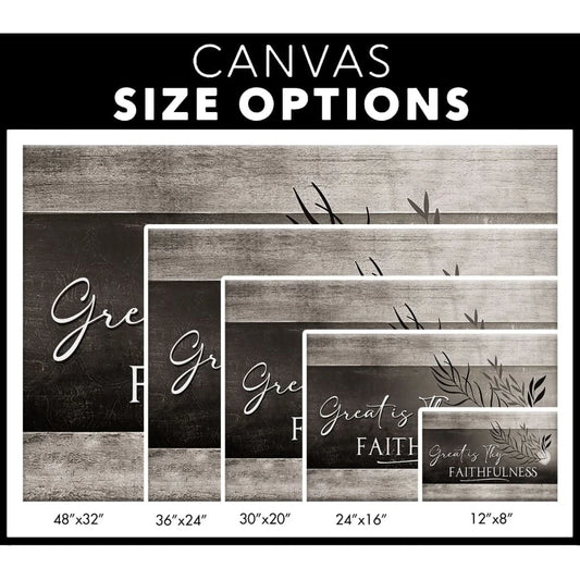 christian art great is thy faithfulness wall art canvas print christian wall decor (Landscape)