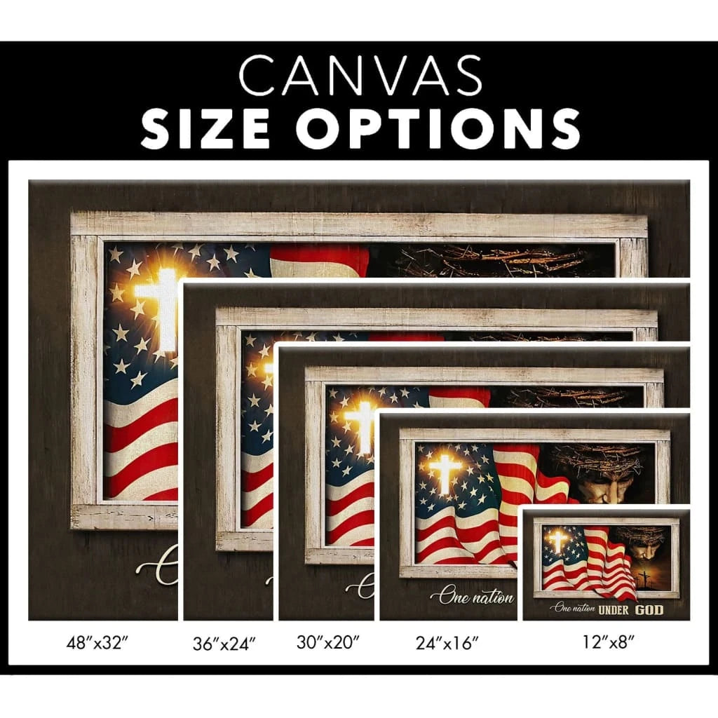 patriotism christian one nation under god wall art canvas (Landscape)