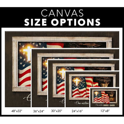 patriotism christian one nation under god wall art canvas (Landscape)