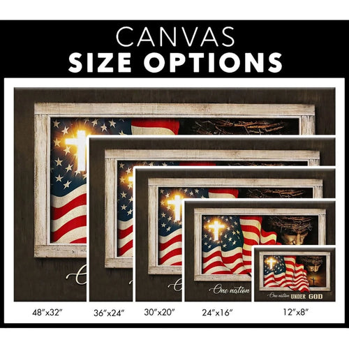 patriotism christian one nation under god wall art canvas (Landscape)