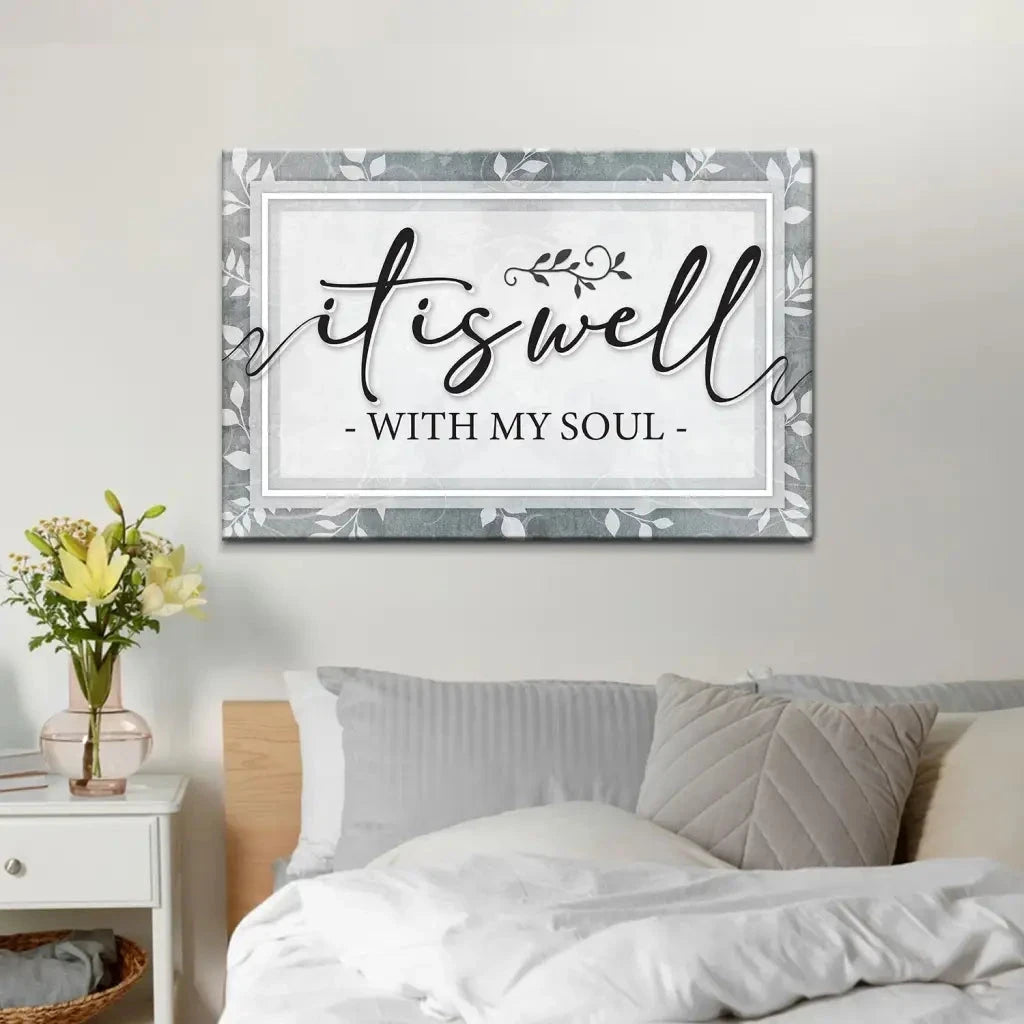 it is well with my soul modern christian wall art canvas (Landscape) (view 2)