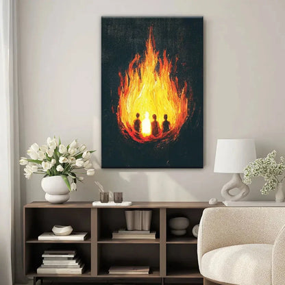 the fiery furnace wall art canvas shadrach meshach abednego with son of god