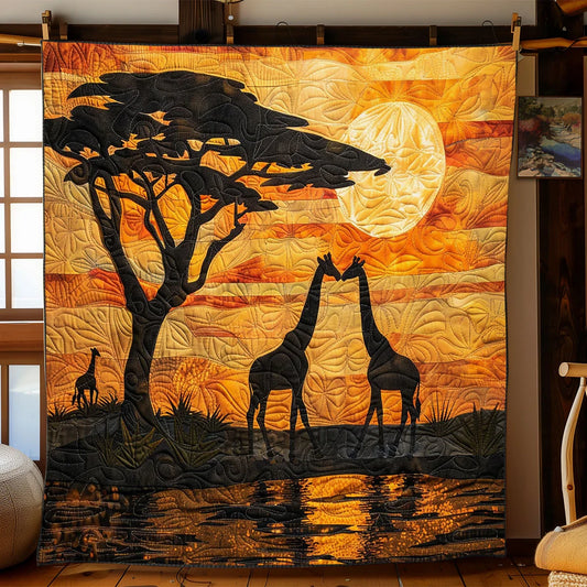 Acacia Tree Giraffe Quilt Blanket