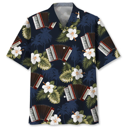 Accordion Hibiscus Hawaiian Shirt - S - hawaiian shirt