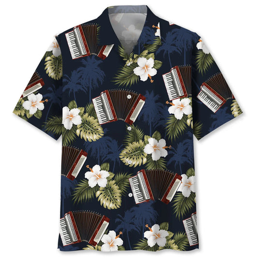 Accordion Hibiscus Hawaiian Shirt