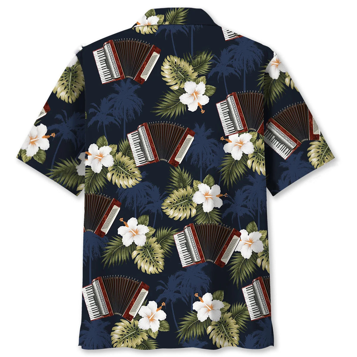 Accordion Hibiscus Hawaiian Shirt - M - hawaiian shirt
